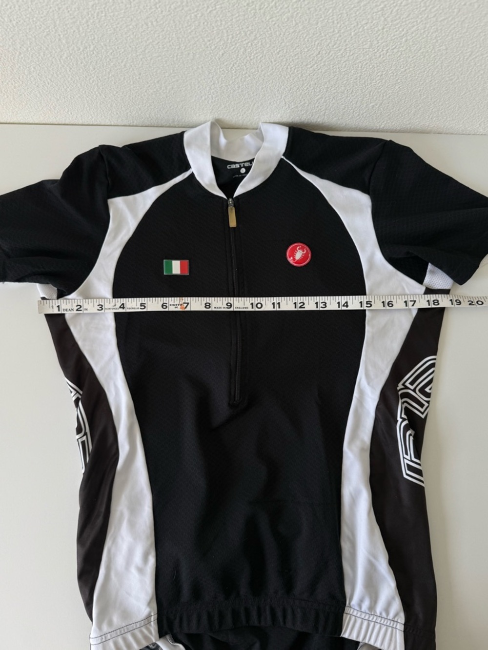 Castelli Prosecco Cycling Jersey Men’s Large Black White Half Zip Italian Flag - Picture 13 of 16